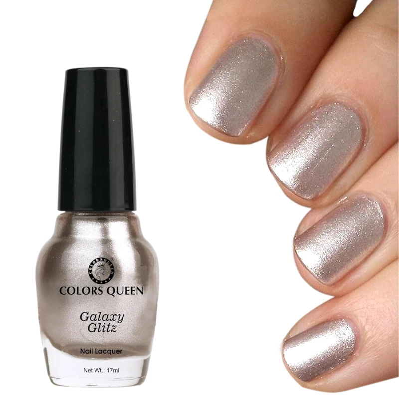Colors Queen Galaxy Glitz Nail Lacquer | Glossy Nail Polish | Long Lasting | Chip Resisting Formula, Effortless Application | Vegan and Cruelty Free (105 - Tensil Shower, 17ml) thumbnail 3